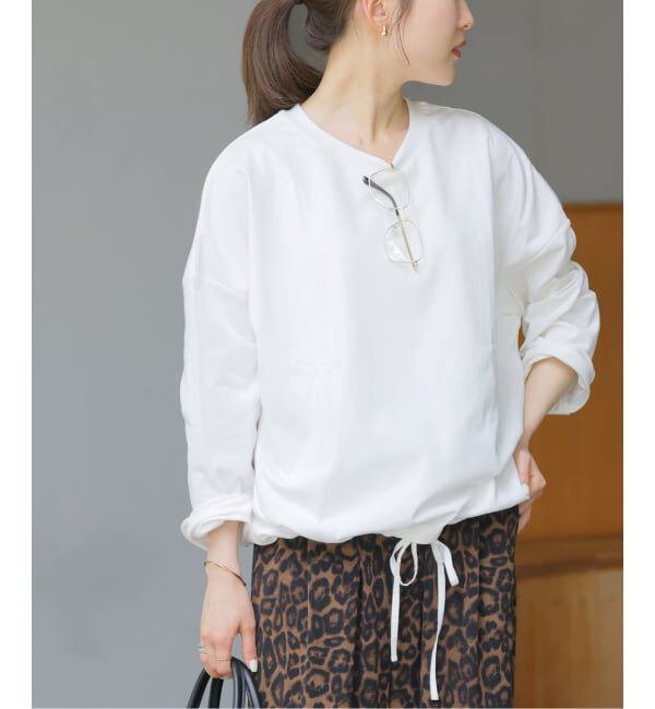 JOURNAL STANDARD relume「《追加3》ギャザーヘムロングスリーブ」|Tシャツ・カットソー|ホワイト