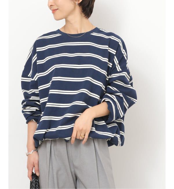 JOURNAL STANDARD relume「《追加3》ギャザーヘムロングスリーブ」|Tシャツ・カットソー|ネイビー