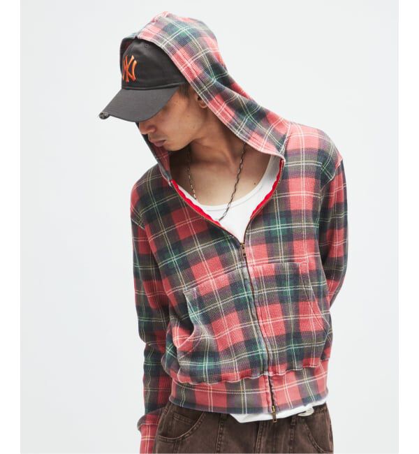 JOURNAL STANDARD「グランジ チェック ワッフル パーカー」|パーカー|