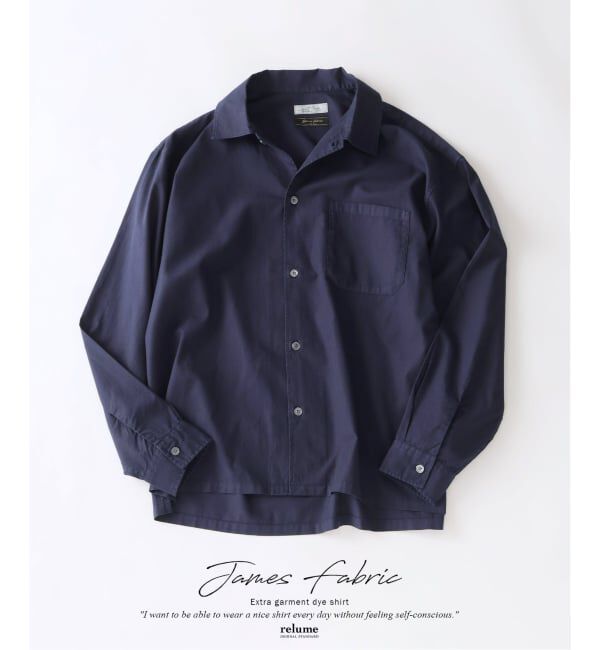 JOURNAL STANDARD relume「JAMES FABRIC / ジェームスファブリック ガーメントダイ シャツ」|シャツ・ブラウス|ネイビー