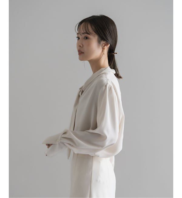 NOBLE「《WEB&日本橋店限定追加》ロイヤルサテンボウタイブラウス」|シャツ・ブラウス|