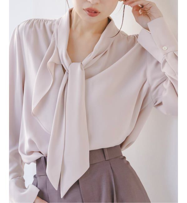 NOBLE「《WEB&日本橋店限定追加》ロイヤルサテンボウタイブラウス」|シャツ・ブラウス|