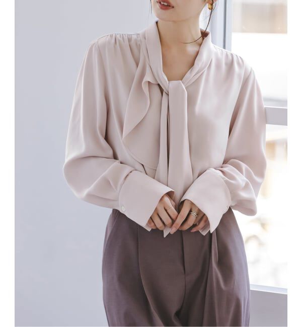 NOBLE「《WEB&日本橋店限定追加》ロイヤルサテンボウタイブラウス」|シャツ・ブラウス|