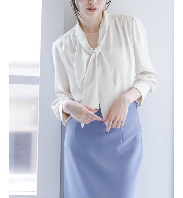 NOBLE「《WEB&日本橋店限定追加》ロイヤルサテンボウタイブラウス」|シャツ・ブラウス|