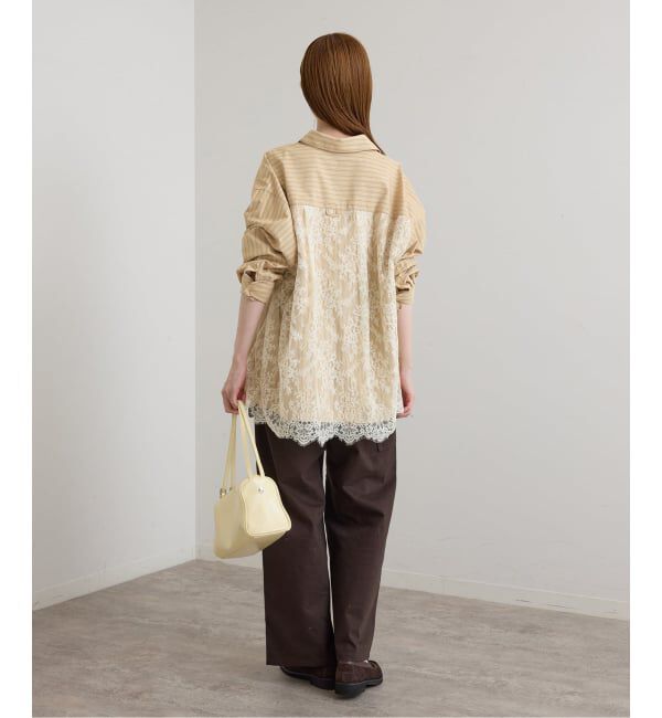 U by SPICK&SPAN「《予約》レースドッキングシャツ」|シャツ・ブラウス|