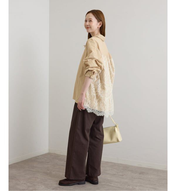 U by SPICK&SPAN「《予約》レースドッキングシャツ」|シャツ・ブラウス|