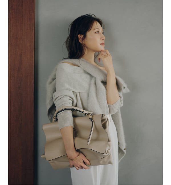 NOBLE「《予約》【L'AUBEBLANC&times;LORISTELLA&times;NOBLE】 Federica(レザー)」|ショルダー・メッセンジャー|ベージュ