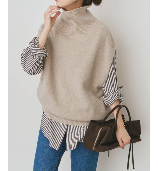 Spick and Span「《WEB限定 / 追加3予約》オフタートルニットベスト」|ベスト・ジレ|