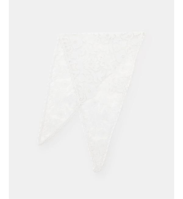 Spick and Span「Venit / ヴェニット DOT TULLE FLOWER EMBROIDERY」|バンダナ・スカーフ|ホワイト