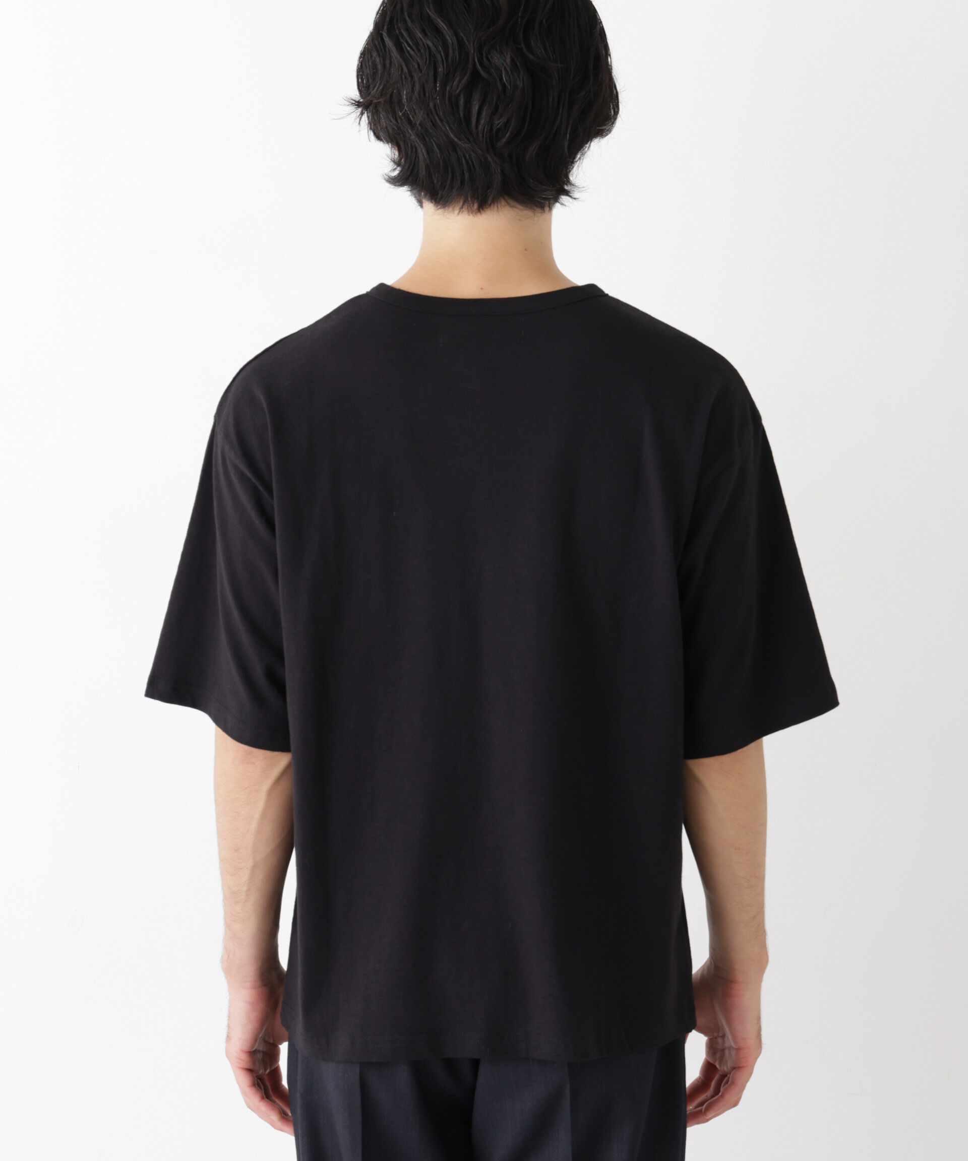 NANO universe「スラブヘンリーワイドTシャツ 半袖」|Tシャツ・カットソー|