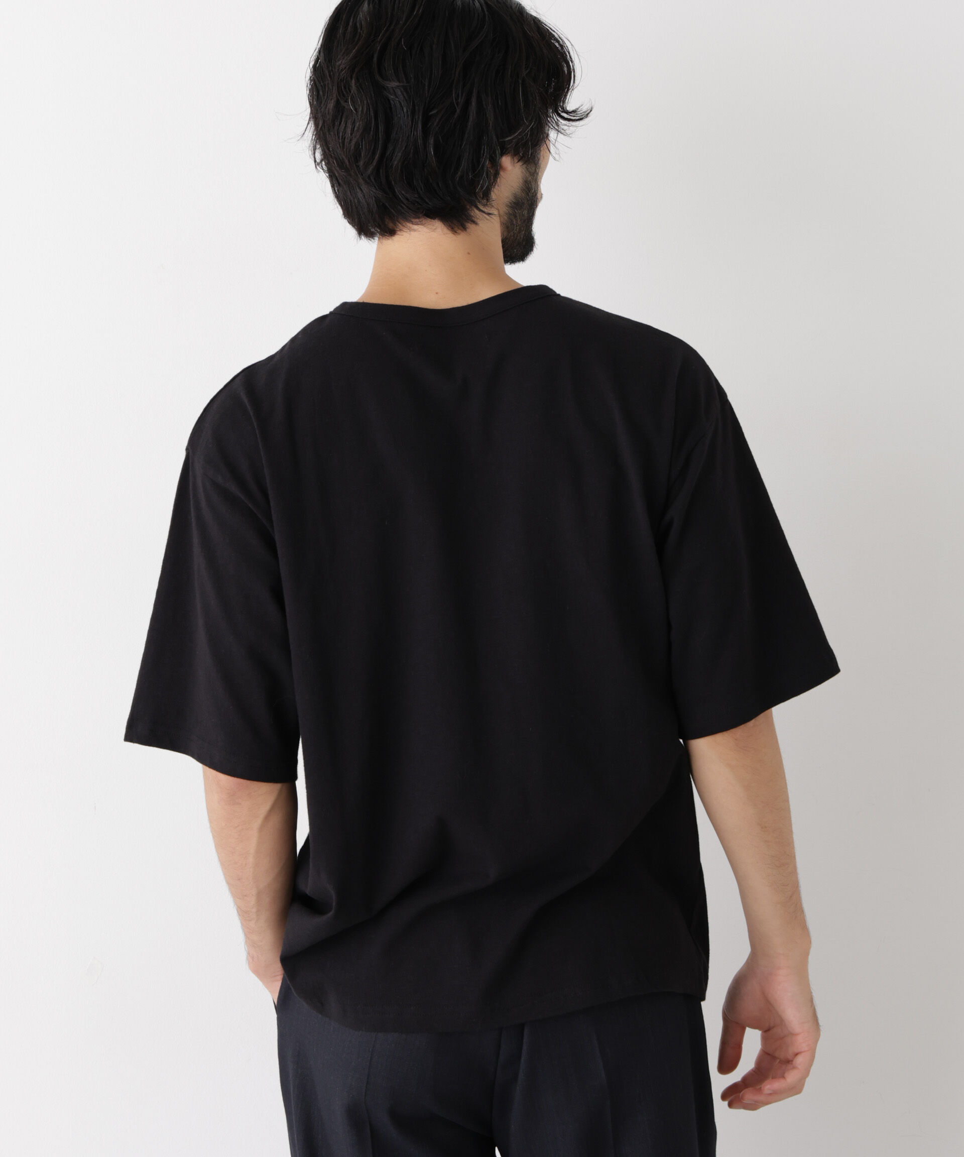 NANO universe「スラブヘンリーワイドTシャツ 半袖」|Tシャツ・カットソー|
