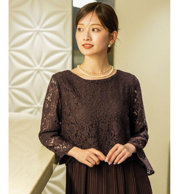 ANY SIS「【Lily Calin】レース&times;プリーツコンビ ドレス」|ドレス|
