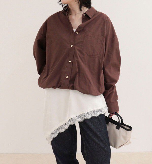 fredy emue「汗染み軽減加工シャツブルゾン」|シャツ・ブラウス|ブラウン