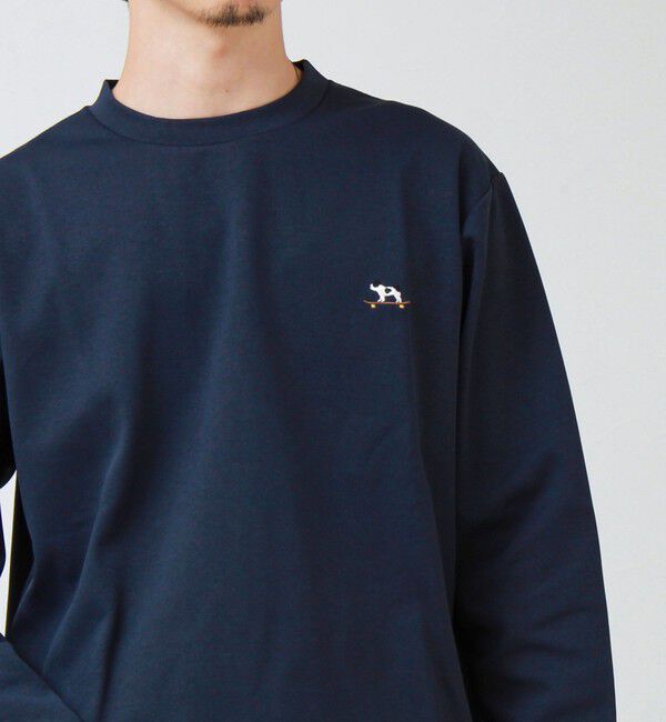 GLOSTER「【フレブル刺繍】フレンチブルドッグ刺繍 杢ダンボールロンT」|Tシャツ・カットソー|