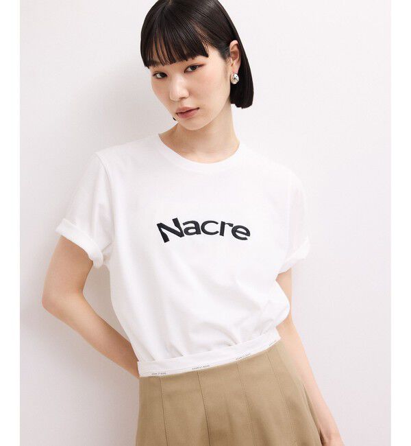 ADAM ET ROPE'「【WEB限定】クリーンタッチコットン刺しゅうロゴT」|Tシャツ・カットソー|