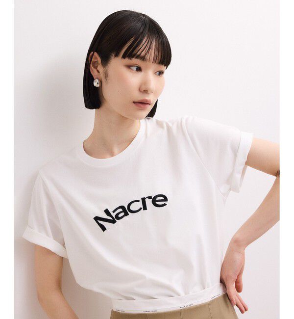 ADAM ET ROPE'「【WEB限定】クリーンタッチコットン刺しゅうロゴT」|Tシャツ・カットソー|