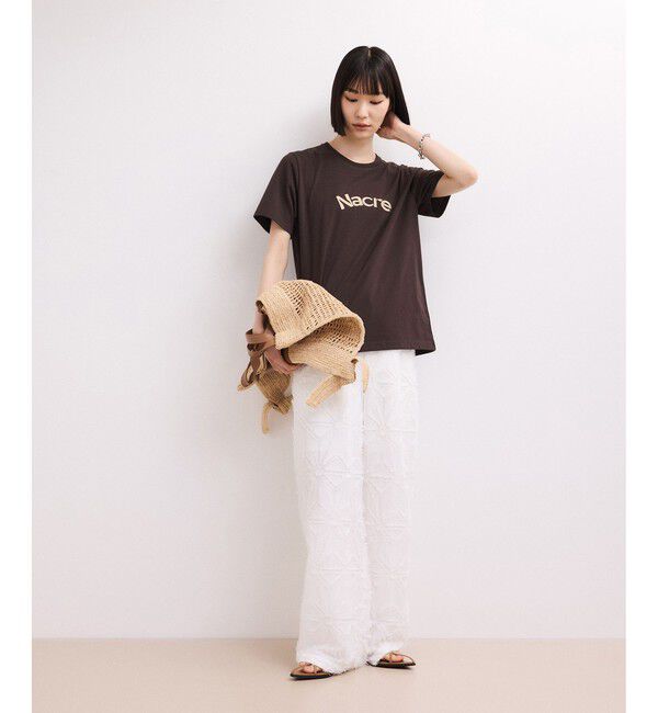ADAM ET ROPE'「【WEB限定】クリーンタッチコットン刺しゅうロゴT」|Tシャツ・カットソー|