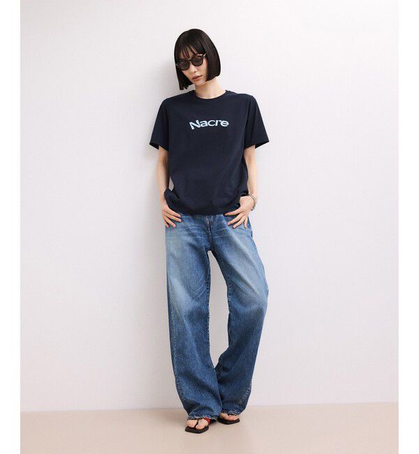 ADAM ET ROPE'「【WEB限定】クリーンタッチコットン刺しゅうロゴT」|Tシャツ・カットソー|