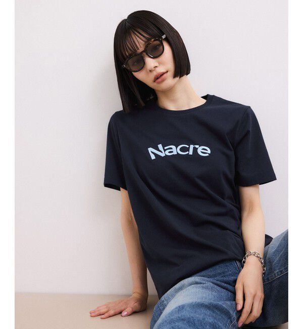 ADAM ET ROPE'「【WEB限定】クリーンタッチコットン刺しゅうロゴT」|Tシャツ・カットソー|