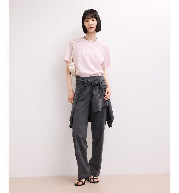 ADAM ET ROPE'「【WEB限定】クリーンタッチコットン刺しゅうロゴT」|Tシャツ・カットソー|