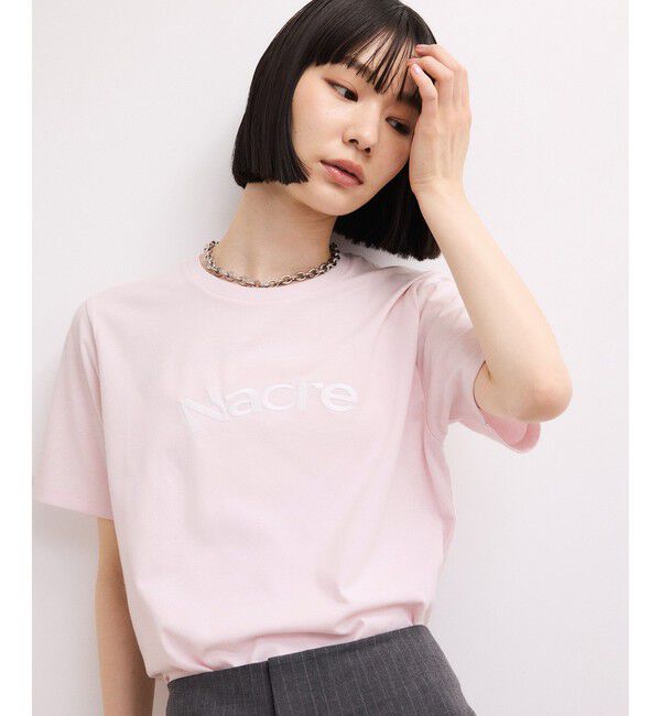 ADAM ET ROPE'「【WEB限定】クリーンタッチコットン刺しゅうロゴT」|Tシャツ・カットソー|