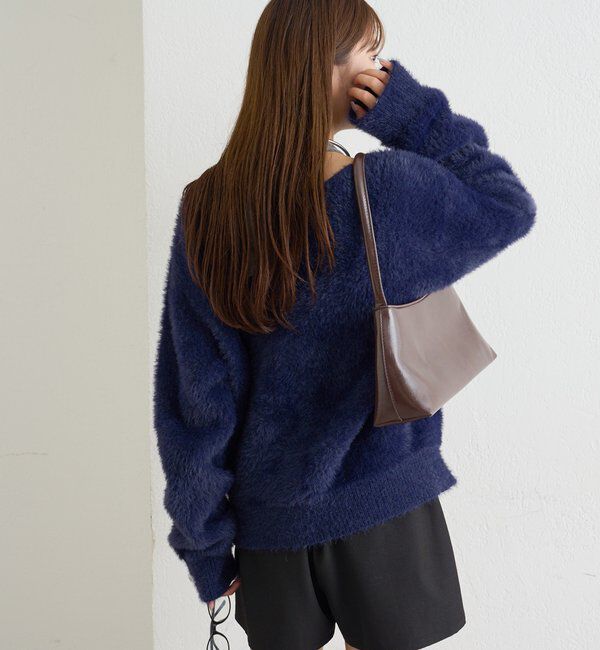  「【インナーのラメがポイント】ホルターセットシャギーVニット」|ニット・セーター|