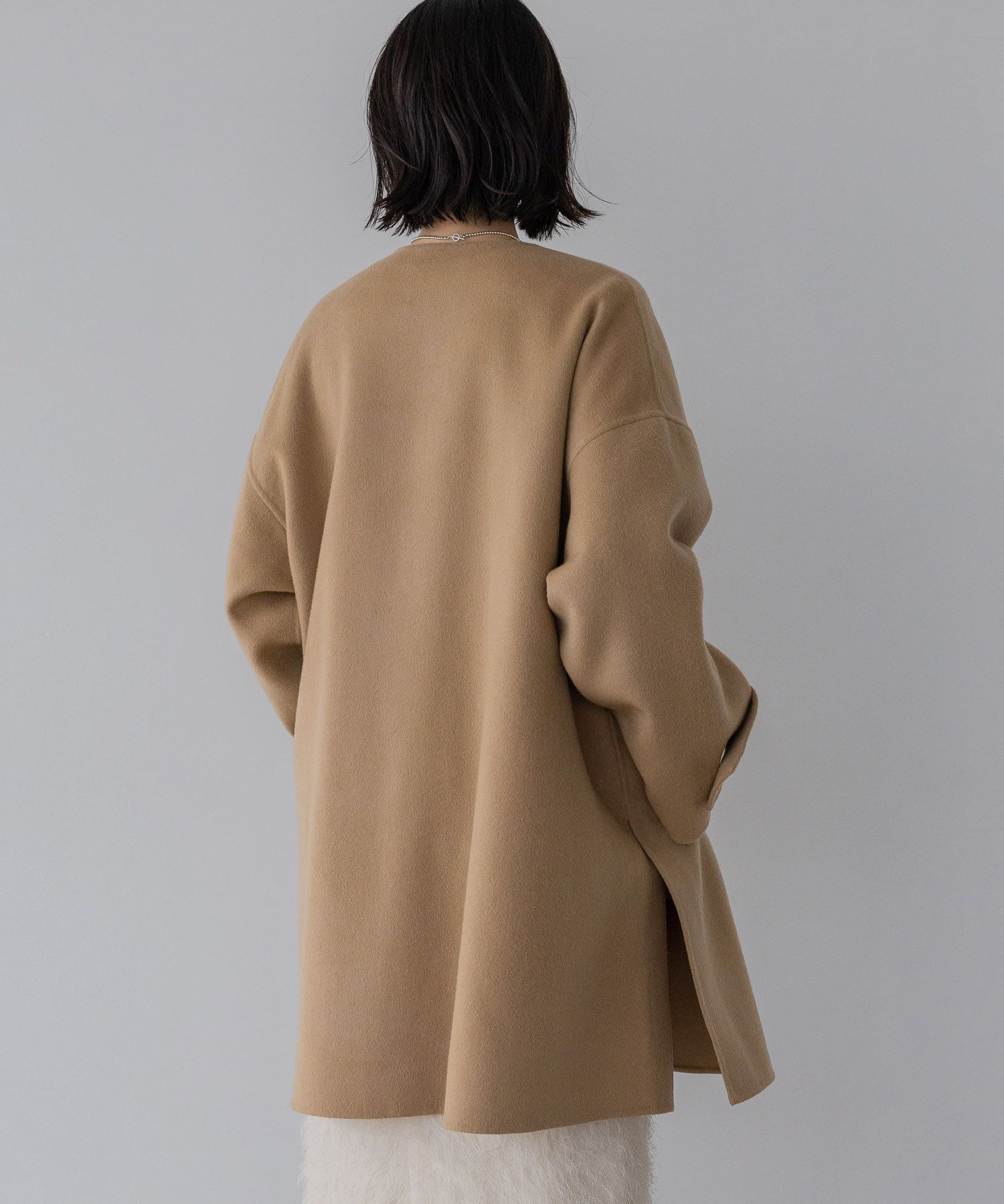 A part by 「【名品シリーズ】カシープノーカラーコート」|ノーカラーコート|