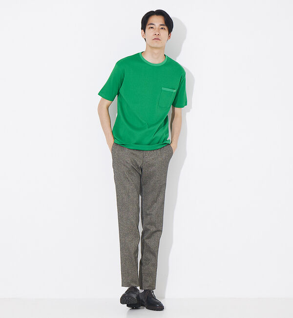 ABAHOUSE「ULTIMA 針抜き フライス クルーネック 半袖 ポケット Tシャツ」|Tシャツ・カットソー|