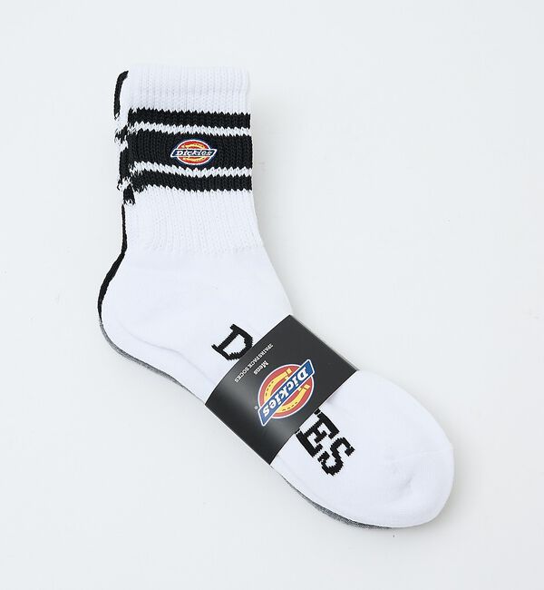 ABAHOUSE「【Dickies / ディッキーズ】QDK3P3　底パイル刺繍ソックス/ライン/」|ソックス|ホワイト系その他1