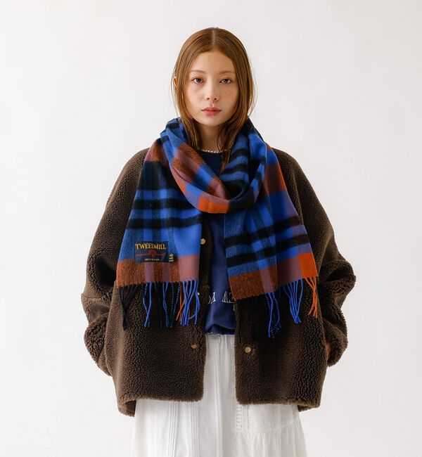 ABAHOUSE「【TWEEDMILL / ツイードミル】Lambswool Scarf / ラム」|マフラー|ブラウン系その他1