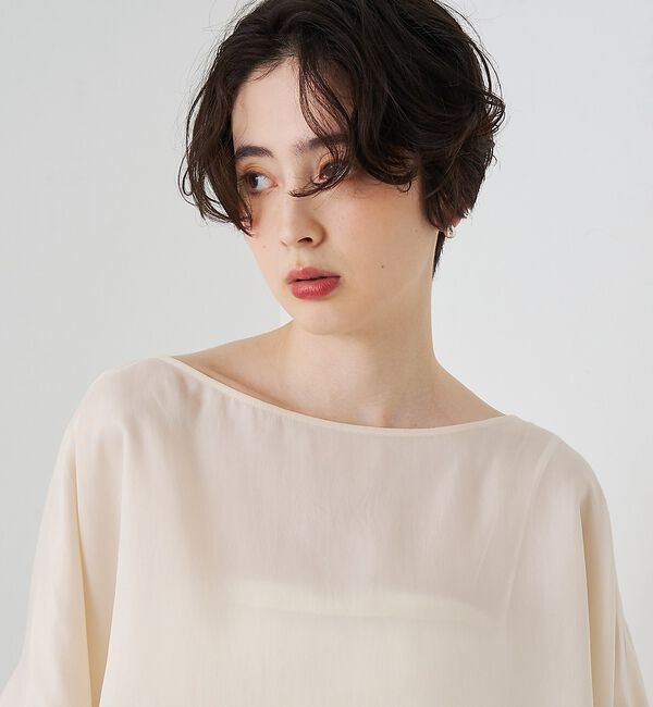 Rouge vif「【セットアップ対応】キュプラフィブリルアシンメトリーブラウス」|シャツ・ブラウス|
