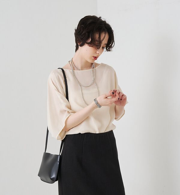 Rouge vif「【セットアップ対応】キュプラフィブリルアシンメトリーブラウス」|シャツ・ブラウス|