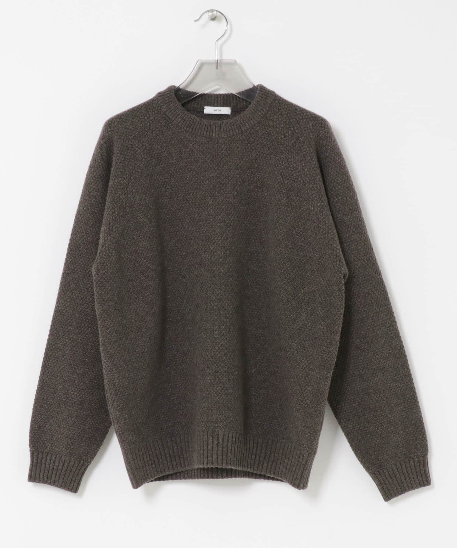 URBAN RESEARCH「ATON　LAMBS WOOL C/N SWEATER」|ニット・セーター|ブラウン
