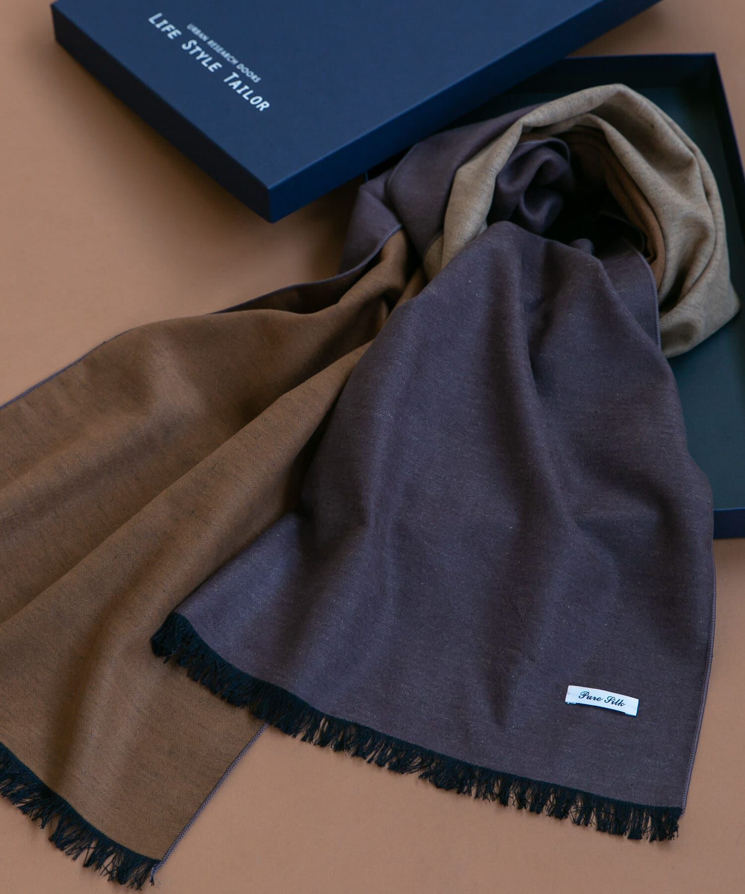 URBAN RESEARCH DOORS「LIFE STYLE TAILOR　シルクリバーシブルマフラー」|マフラー|ブラウン系その他
