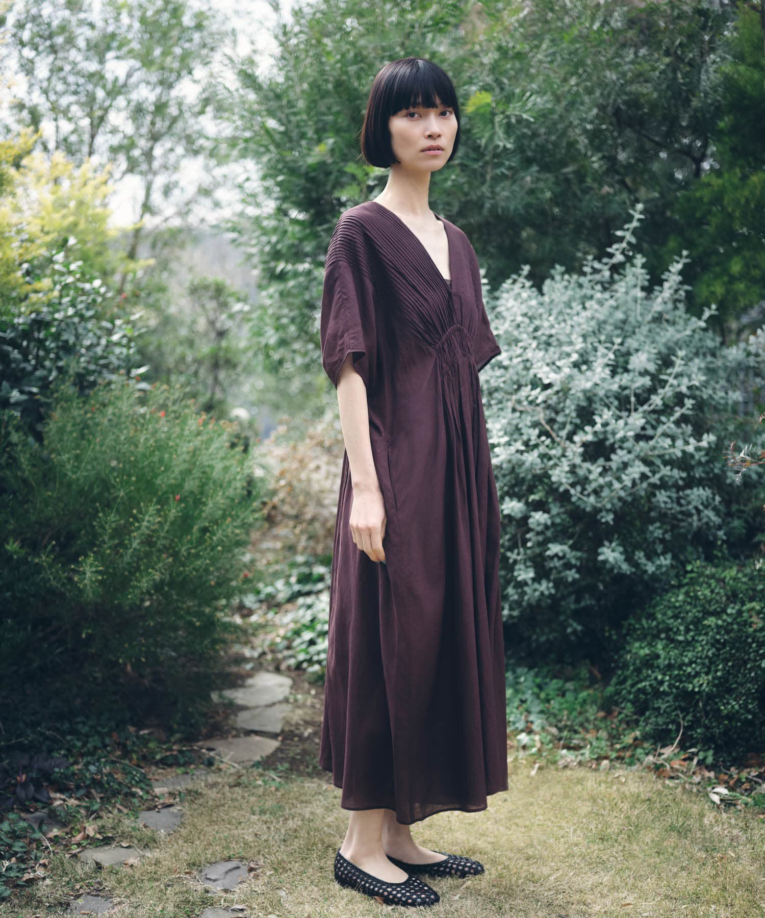 URBAN RESEARCH DOORS「ピンタックギャザーワンピース」|ワンピース|