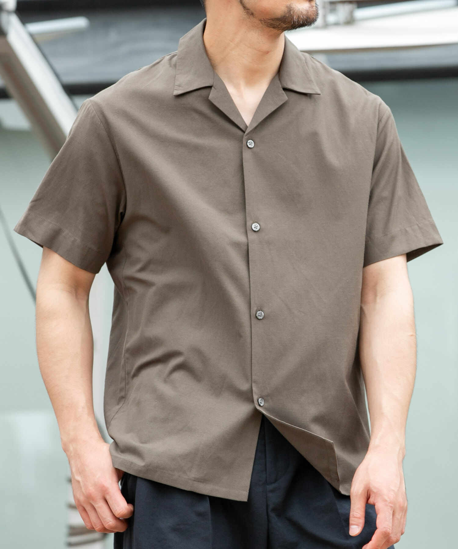 URBAN RESEARCH ROSSO「『ｲｰｼﾞｰｹｱ / XLｻｲｽﾞあり』ｱｰﾊﾞﾝﾘﾗｯｸｽﾘﾈﾝｵｰﾌ  」|シャツ・ブラウス|カーキ