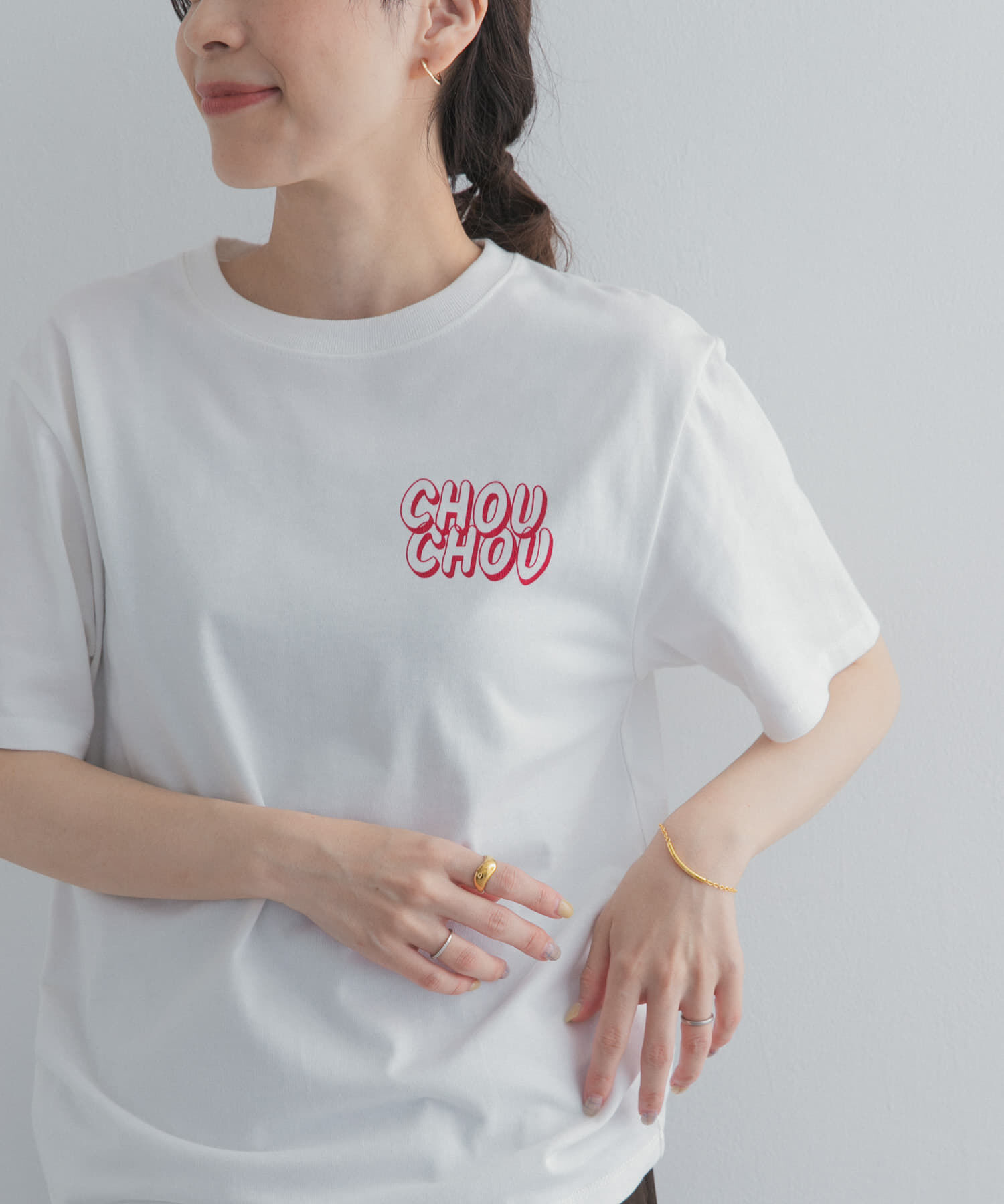 URBAN RESEARCH DOORS「Grow Organic ポイントロゴプリントTシャツ」|Tシャツ・カットソー|オフホワイト