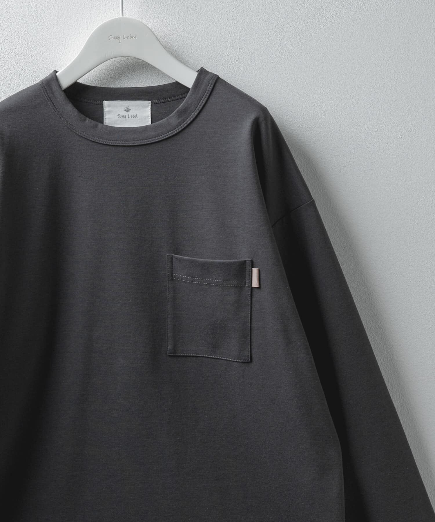 Sonny Label 「ポンチポケット付ロングスリーブTシャツ」|Tシャツ・カットソー|チャコールグレー