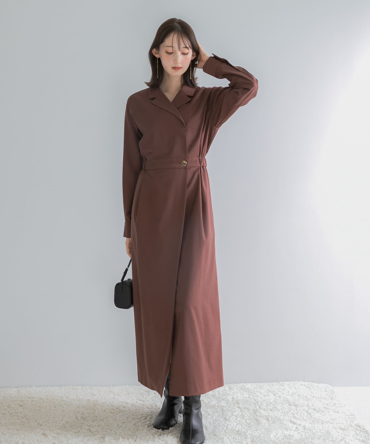 URBAN RESEARCH ROSSO「カシュクールデザインウーステッドワンピース」|ワンピース|