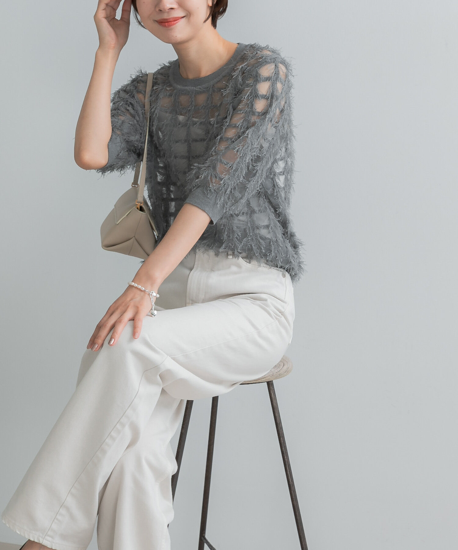 URBAN RESEARCH ROSSO「Torrazzo Donna　SHEER SHAGGY TOP」|ニット・セーター|
