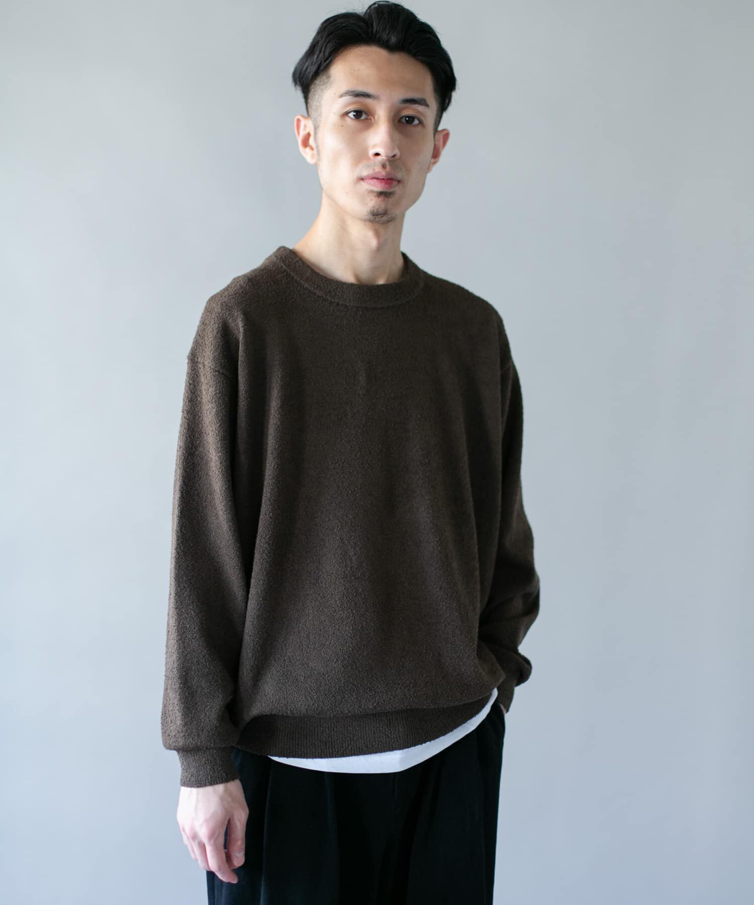 URBAN RESEARCH DOORS「ミニブークレ クルーネックニット」|ニット・セーター|