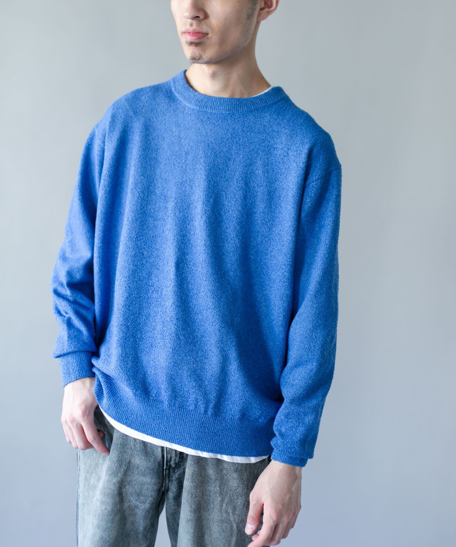 URBAN RESEARCH DOORS「ミニブークレ クルーネックニット」|ニット・セーター|