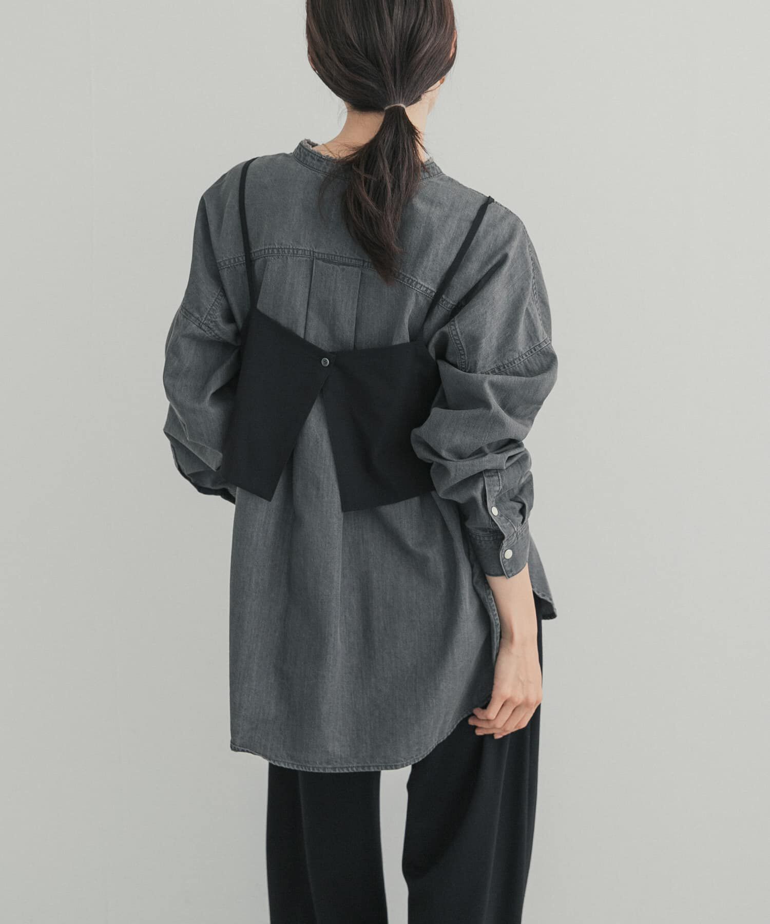 URBAN RESEARCH DOORS「デニムバンドカラーシャツ」|シャツ・ブラウス|