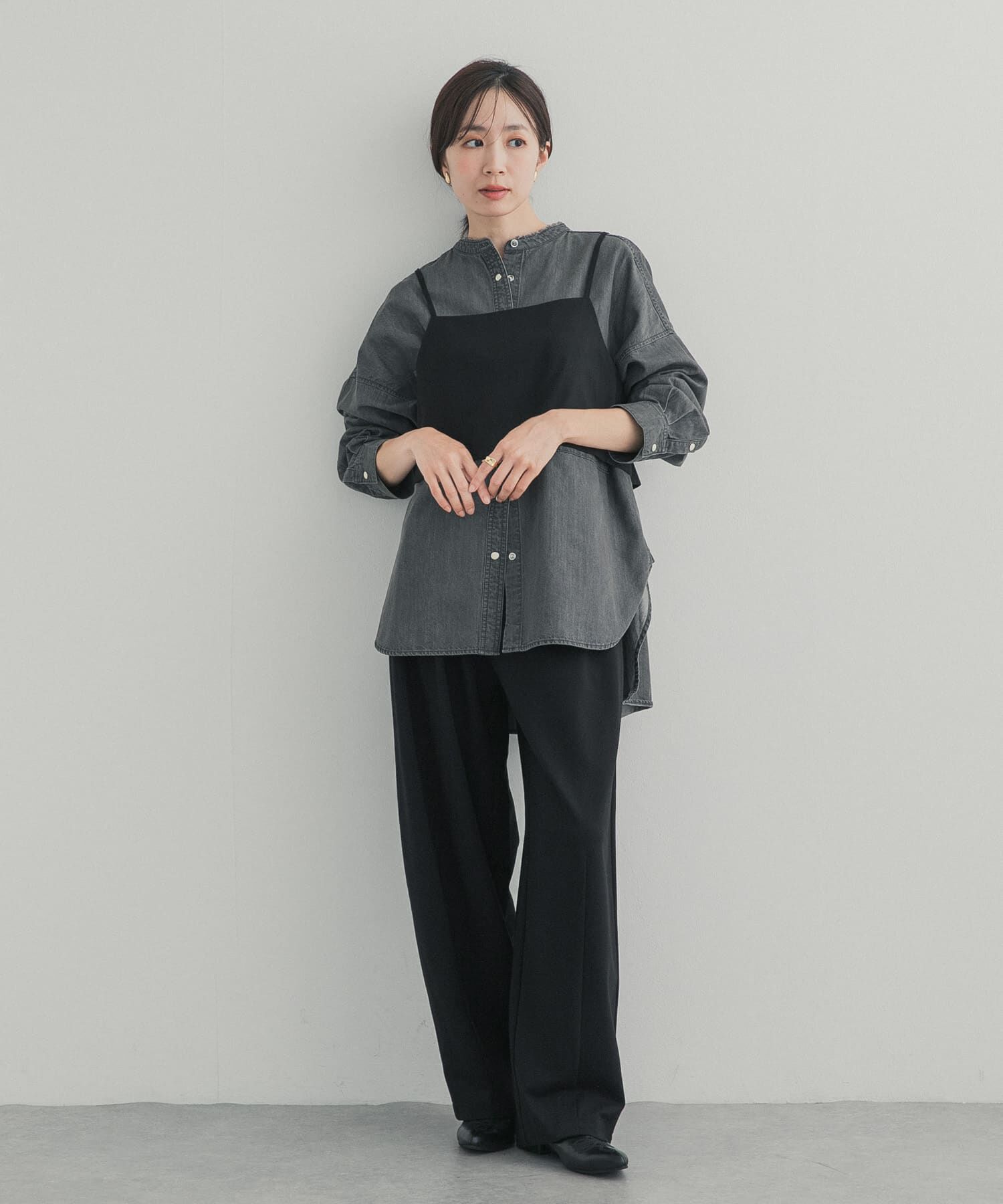 URBAN RESEARCH DOORS「デニムバンドカラーシャツ」|シャツ・ブラウス|