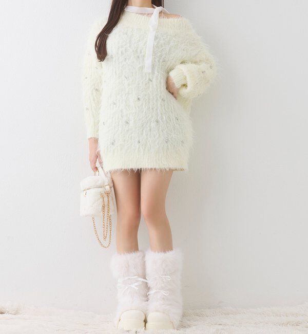  「【Premium order】ふわモテジュエルニットワンピ」|ワンピース|