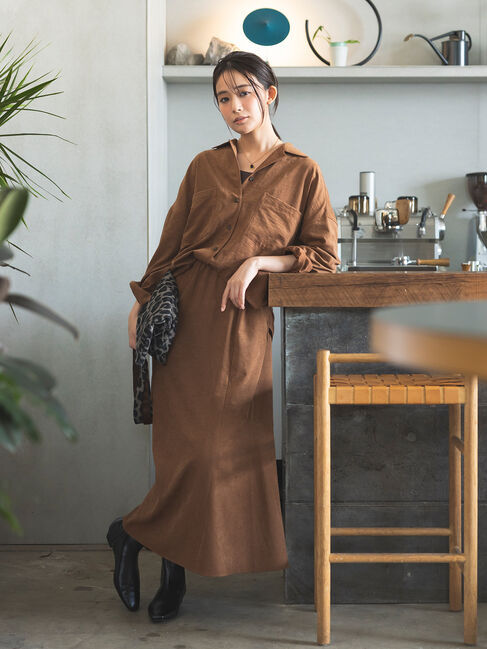 Te chichi「【UVカット/マシンウォッシャブル】スエードライクスカート(セットアップ可)《2026 AUTUMN LOOK item》」|スカート|