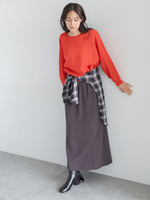 Te chichi「【UVカット/マシンウォッシャブル】スエードライクスカート(セットアップ可)《2026 AUTUMN LOOK item》」|スカート|チャコールグレー