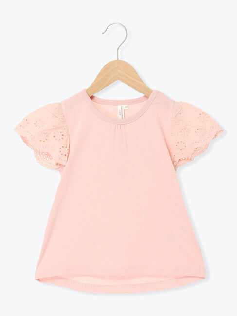 Samansa Mos2 Lagom「【吸水速乾】袖レースTシャツ」|Tシャツ・カットソー|