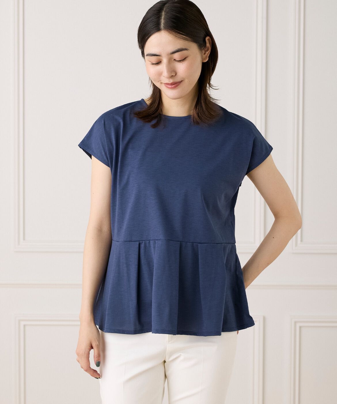 7-IDconcept.「タックヘムカットプルオーバー」|Tシャツ・カットソー|ブルー1