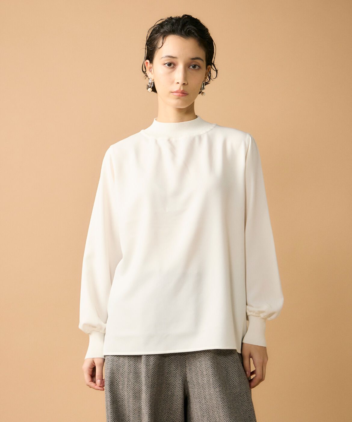 Le Souk「リブボトルネックプルオーバー」|Tシャツ・カットソー|オフホワイト1
